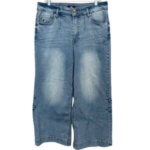 Frye Womens Wide Legged Light Wash Carly Cropped Highrise Jeans - Size 30